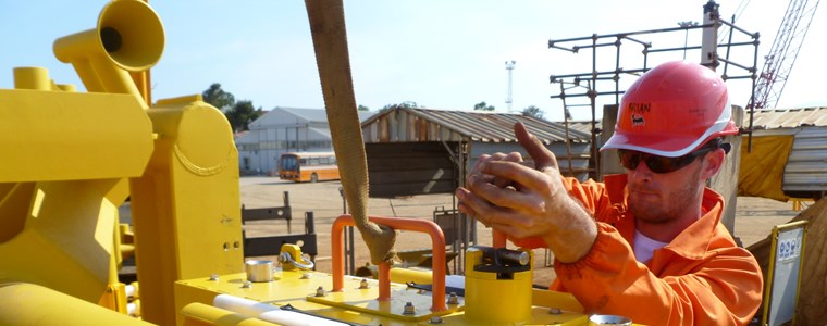 Worker with an helmet