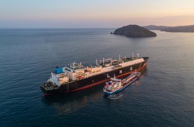 Surveys 3 - LNG tanker near island