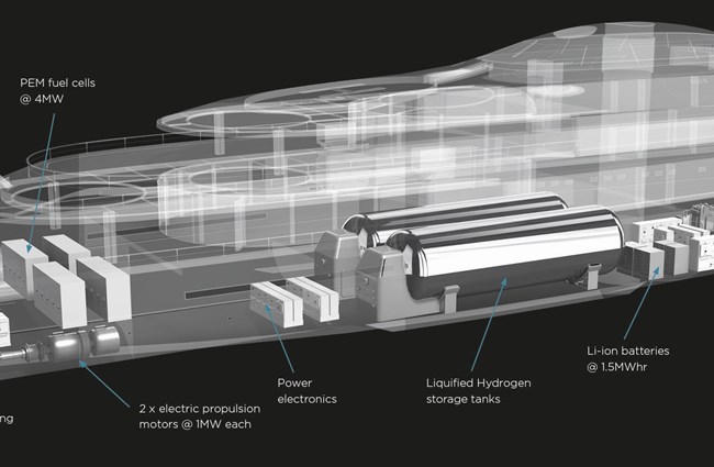 Technical rendering image of AQUA yacht
