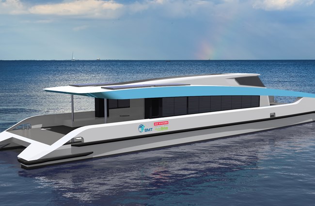 A new hybrid eco ferry design at sea