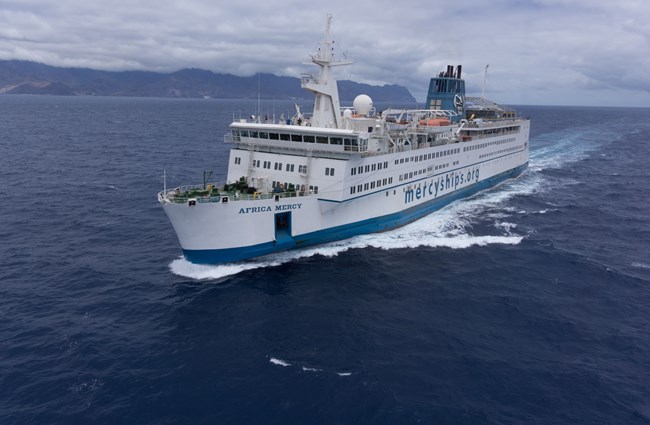 The vessel Mercy Africa at sea